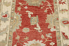 5x7 Red and Ivory Turkish Oushak Rug