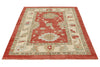 5x7 Red and Ivory Turkish Oushak Rug