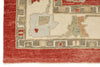 5x7 Red and Ivory Turkish Oushak Rug