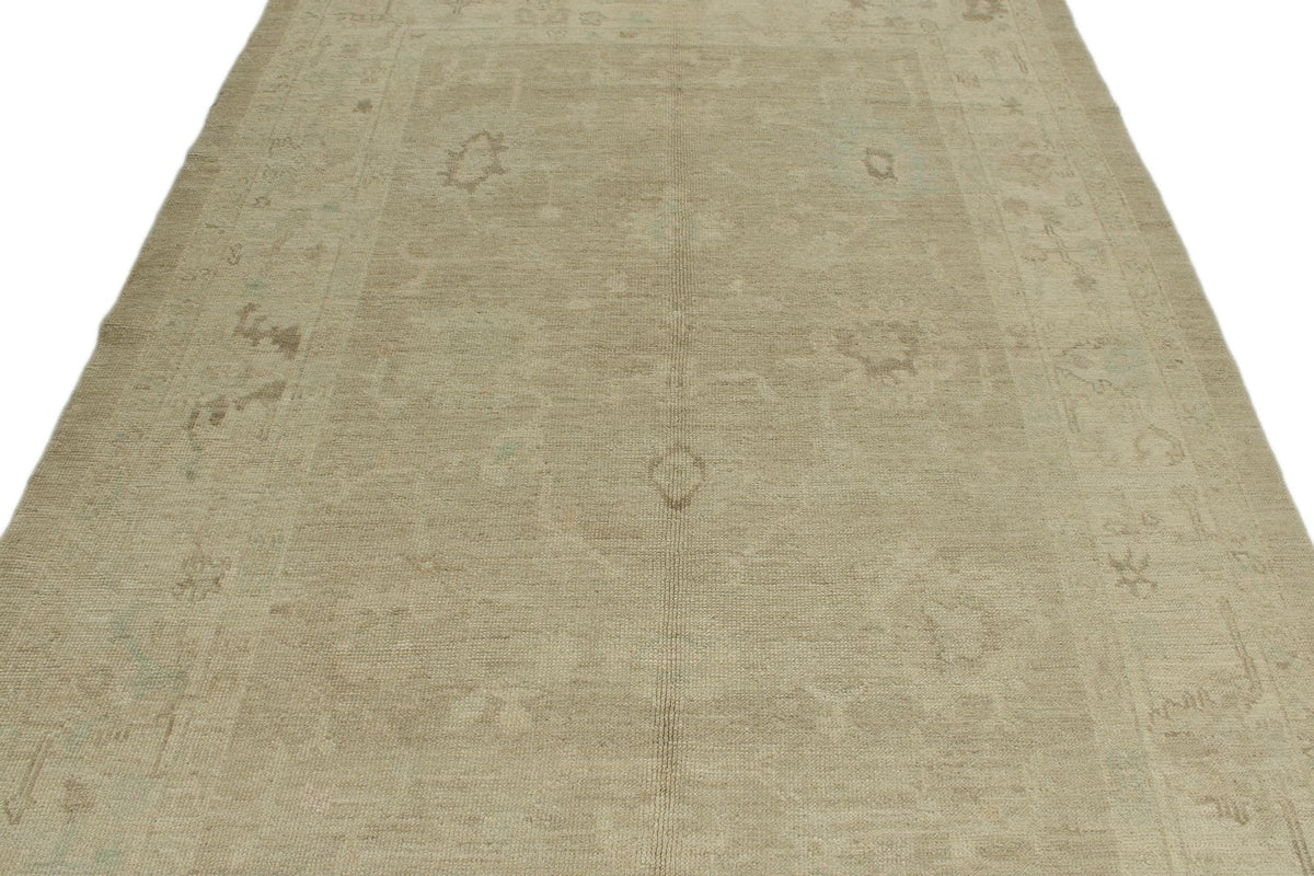 6x9 Gray and Ivory Turkish Oushak Rug