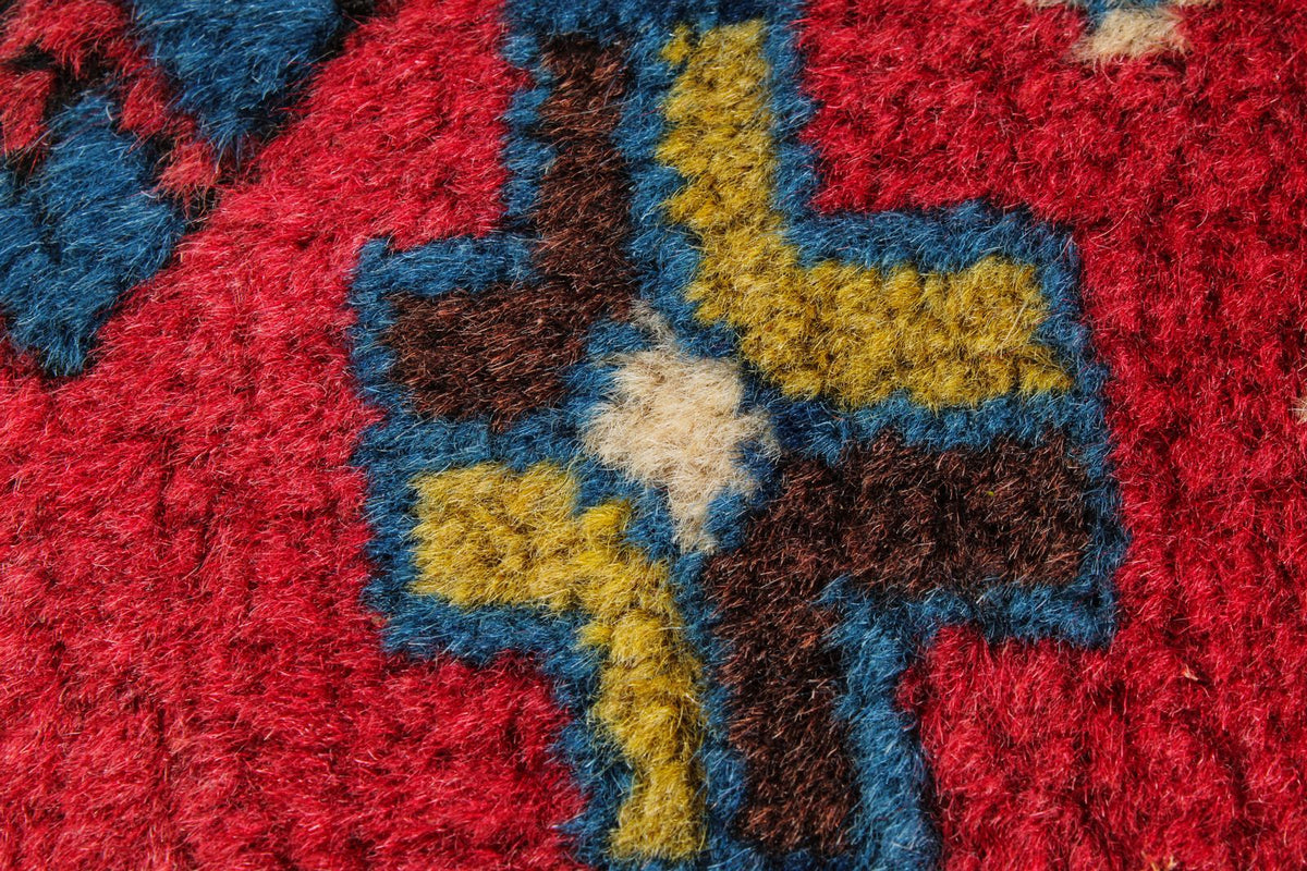 2x4 Pink and Blue Anatolian Tribal Rug
