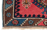 2x4 Pink and Blue Anatolian Tribal Rug