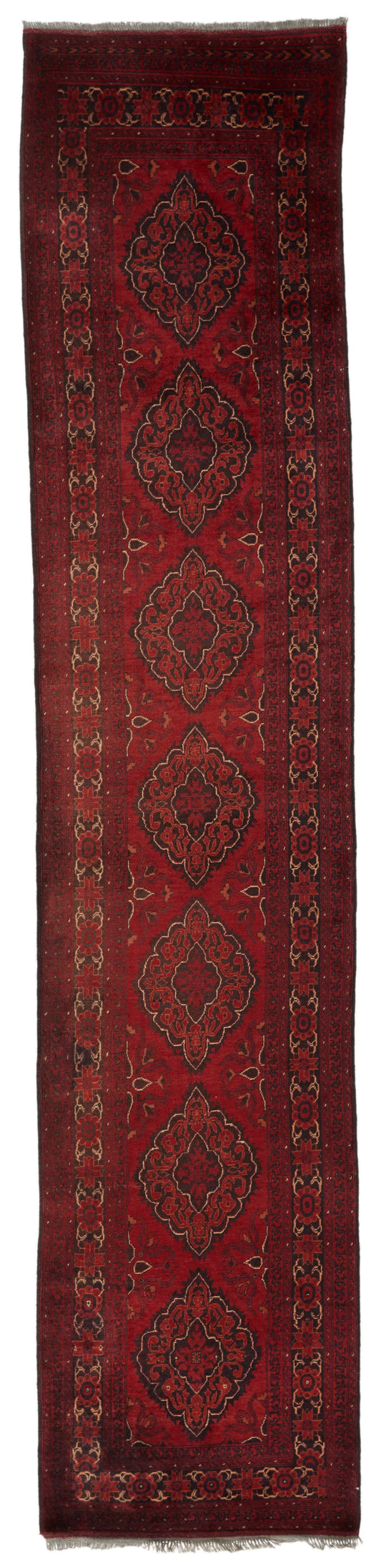 3x13 Red and Black Turkish Tribal Runner
