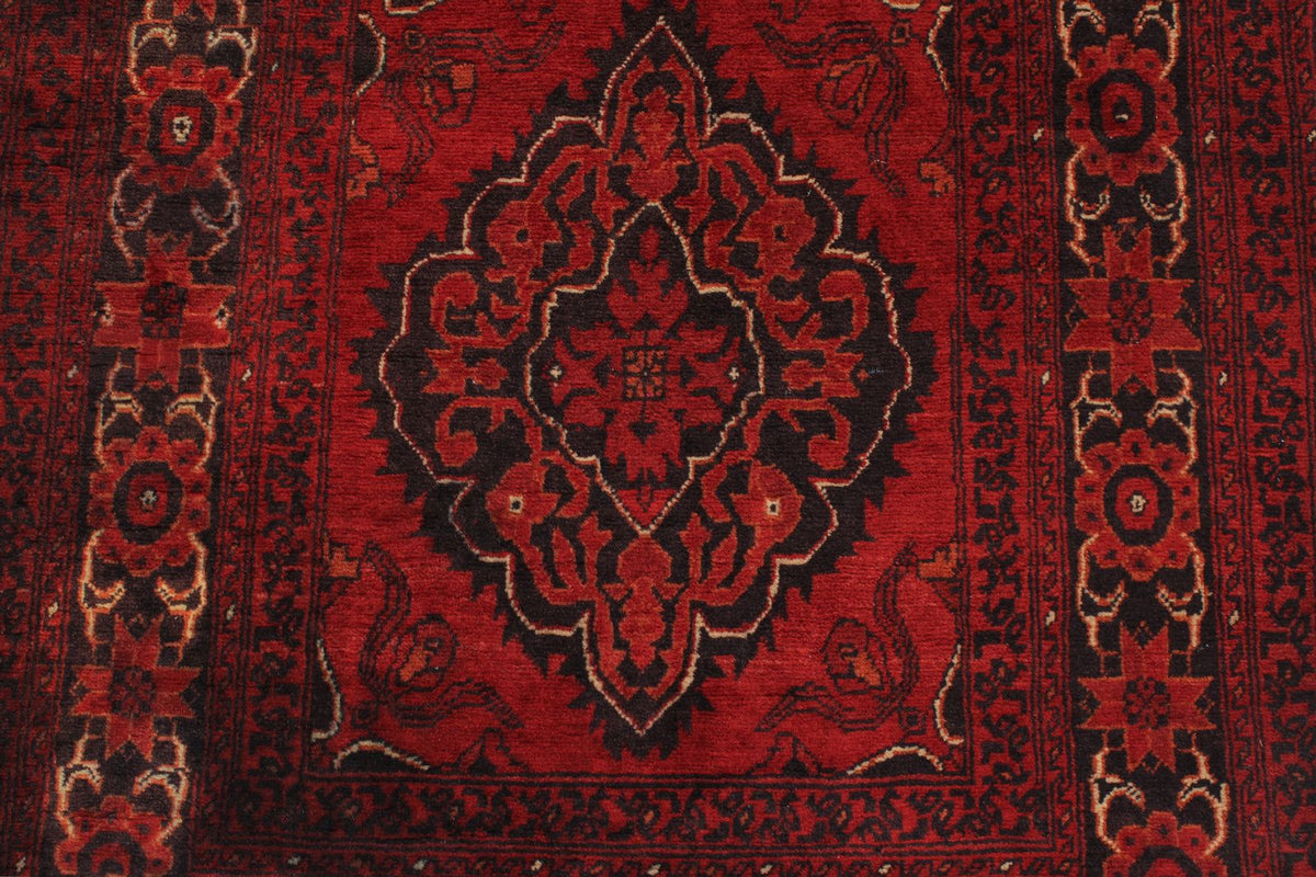 3x13 Red and Black Turkish Tribal Runner