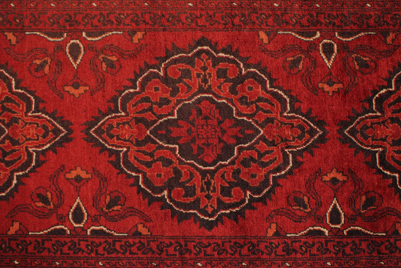 3x13 Red and Black Turkish Tribal Runner