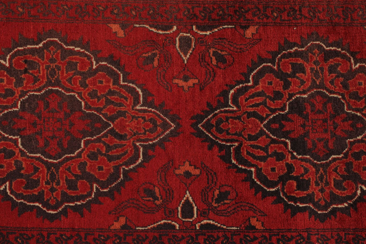 3x13 Red and Black Turkish Tribal Runner