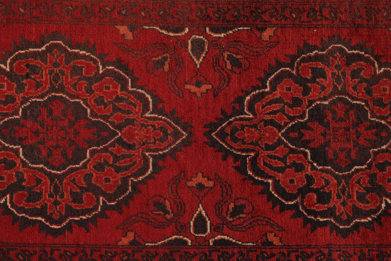 3x13 Red and Black Turkish Tribal Runner