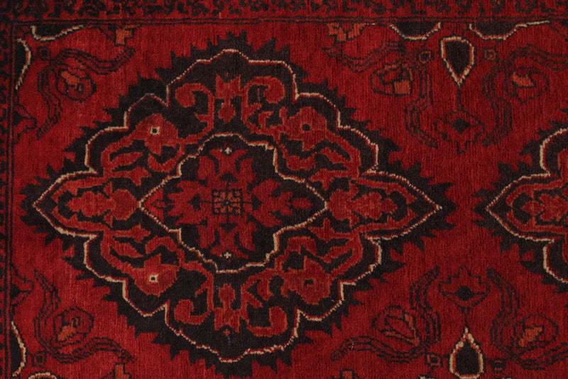 3x13 Red and Black Turkish Tribal Runner
