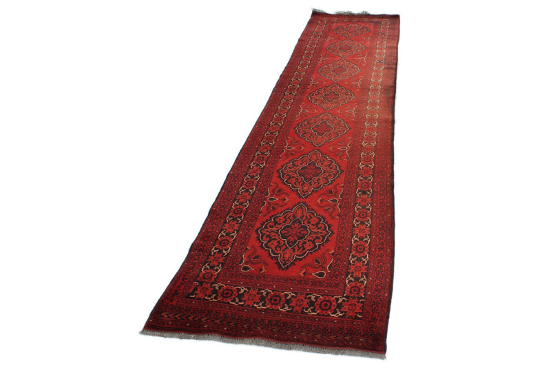 3x13 Red and Black Turkish Tribal Runner