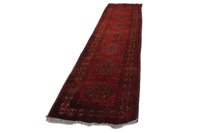 3x13 Red and Black Turkish Tribal Runner