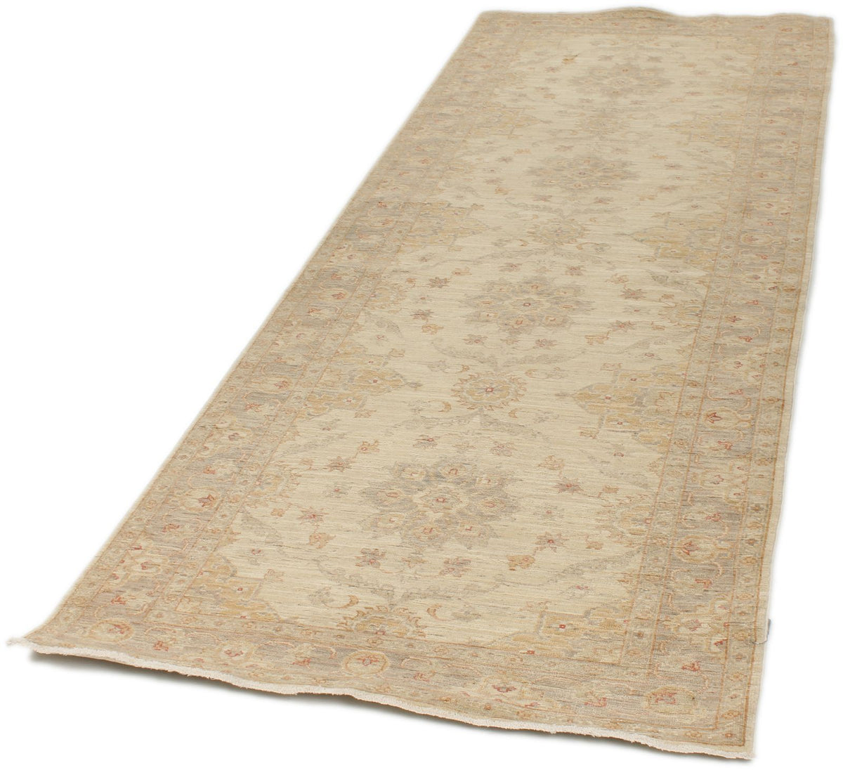 3x9 Ivory and Blue Persian Traditional Runner