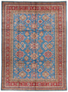 9x12 Blue and Red Kazak Tribal Rug