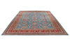 9x12 Blue and Red Kazak Tribal Rug