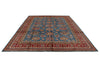 9x12 Blue and Red Kazak Tribal Rug