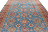 9x12 Blue and Red Kazak Tribal Rug