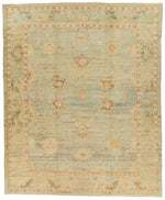 12x14 Light Blue and Ivory Turkish Oushak Rug