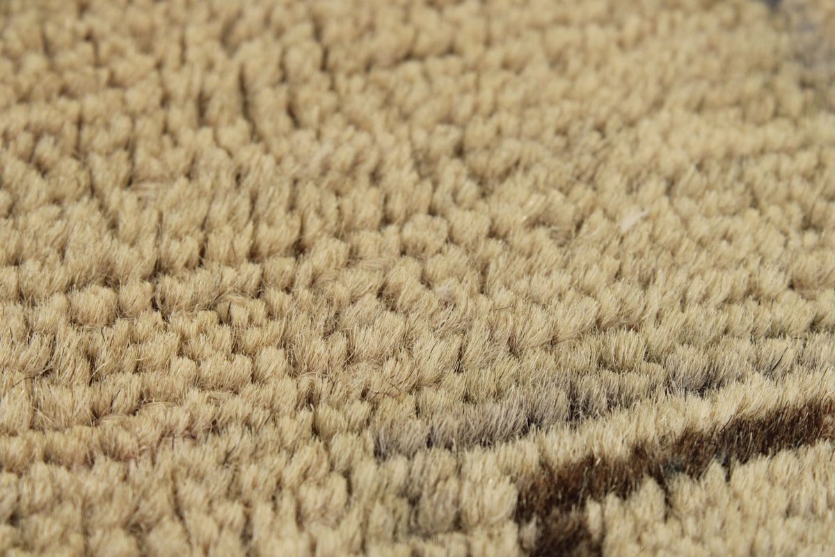 4x8 Ivory and Brown Turkish Tribal Rug
