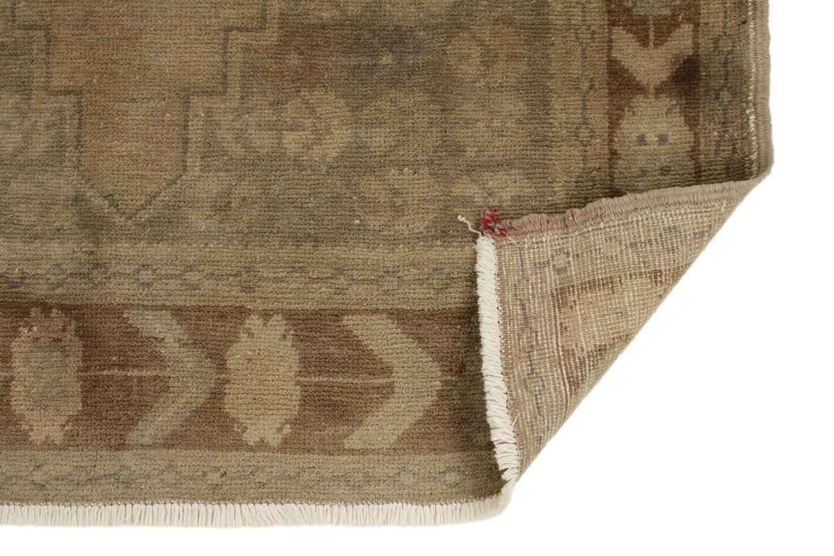 4x8 Ivory and Brown Turkish Tribal Rug