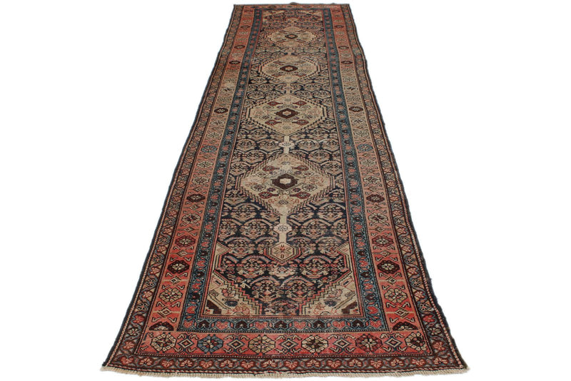 3x13 Navy and Rust Persian Tribal Runner