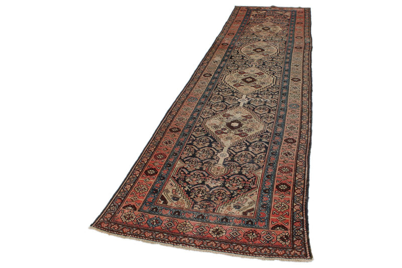 3x13 Navy and Rust Persian Tribal Runner