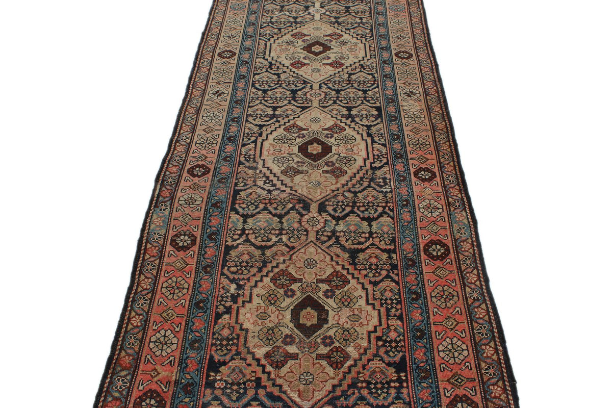 3x13 Navy and Rust Persian Tribal Runner
