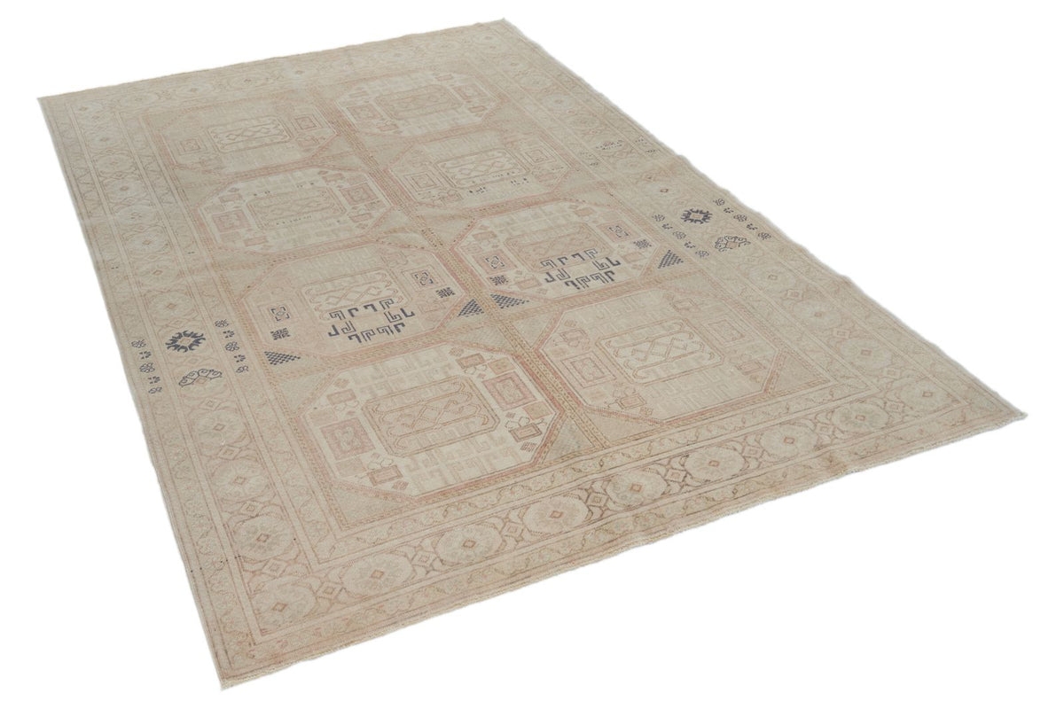 5x7 Ivory and Multicolor Turkish Traditional Rug