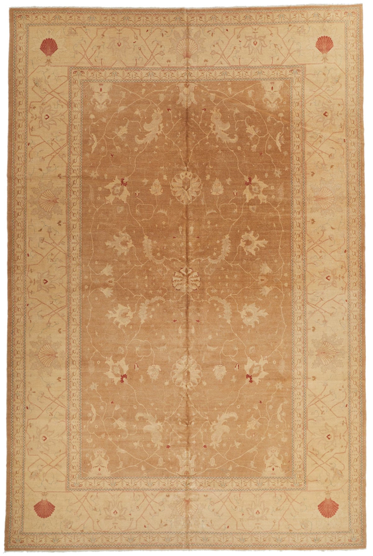 11x18 Brown and Ivory Turkish Traditional Rug