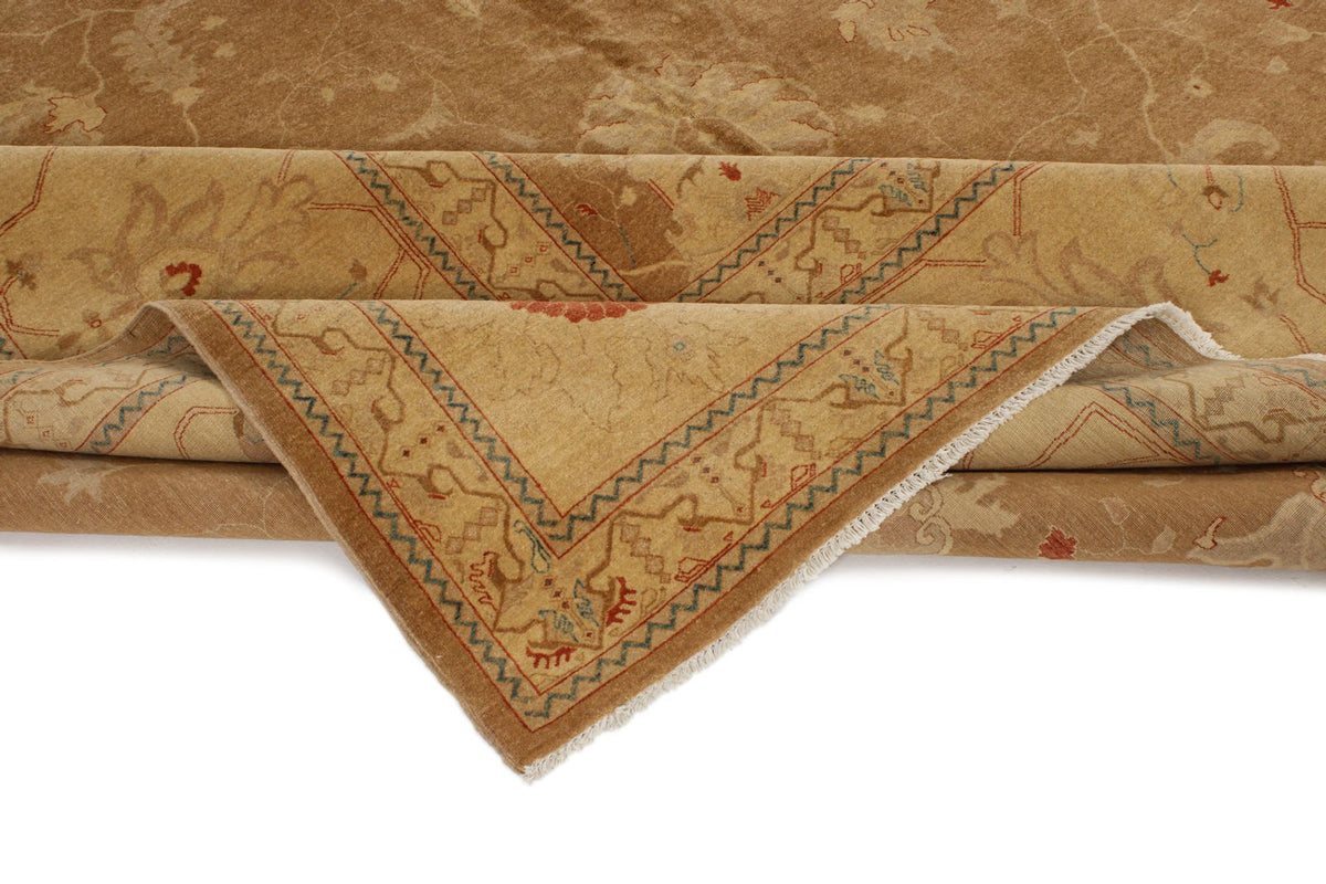 11x18 Brown and Ivory Turkish Traditional Rug