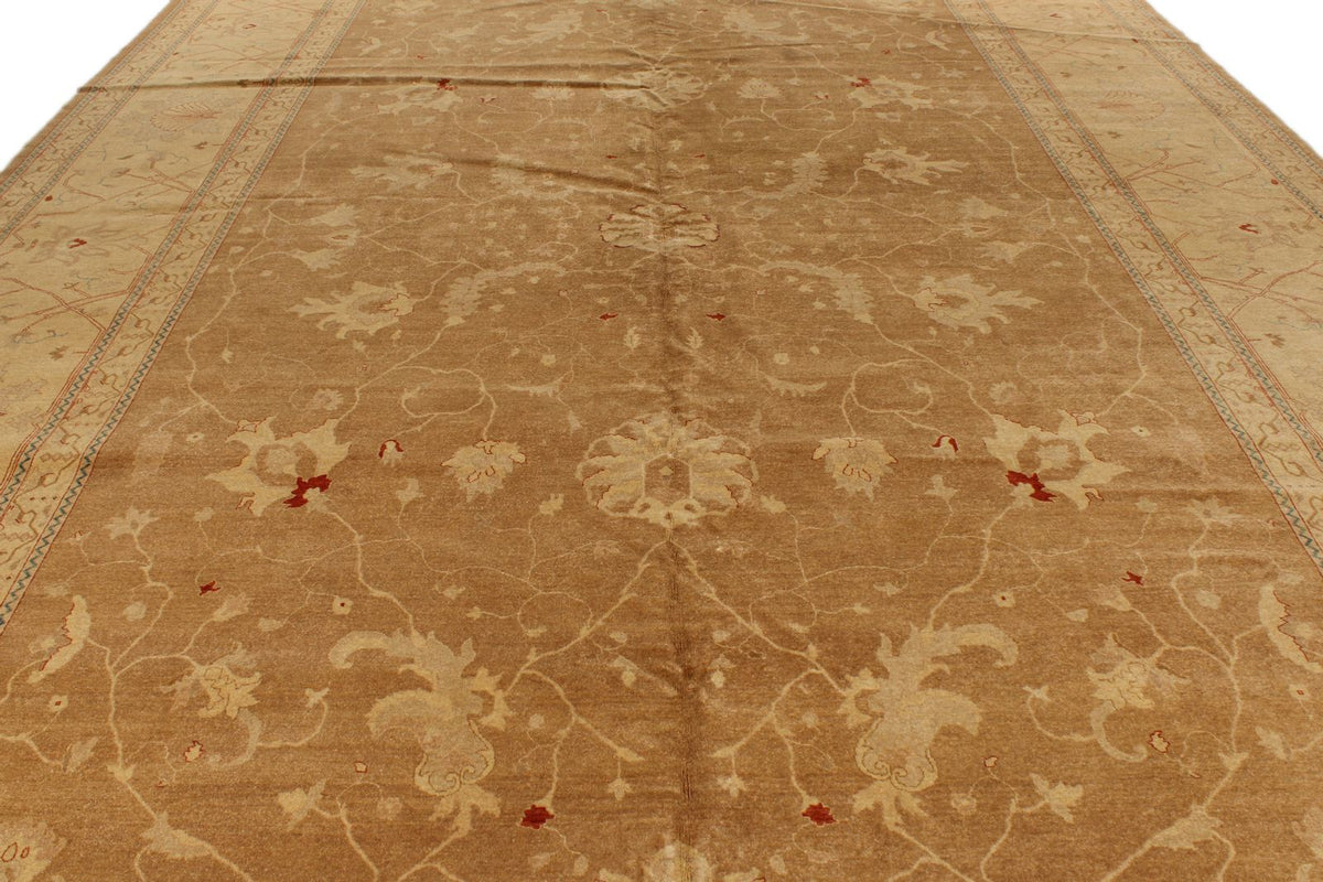 11x18 Brown and Ivory Turkish Traditional Rug