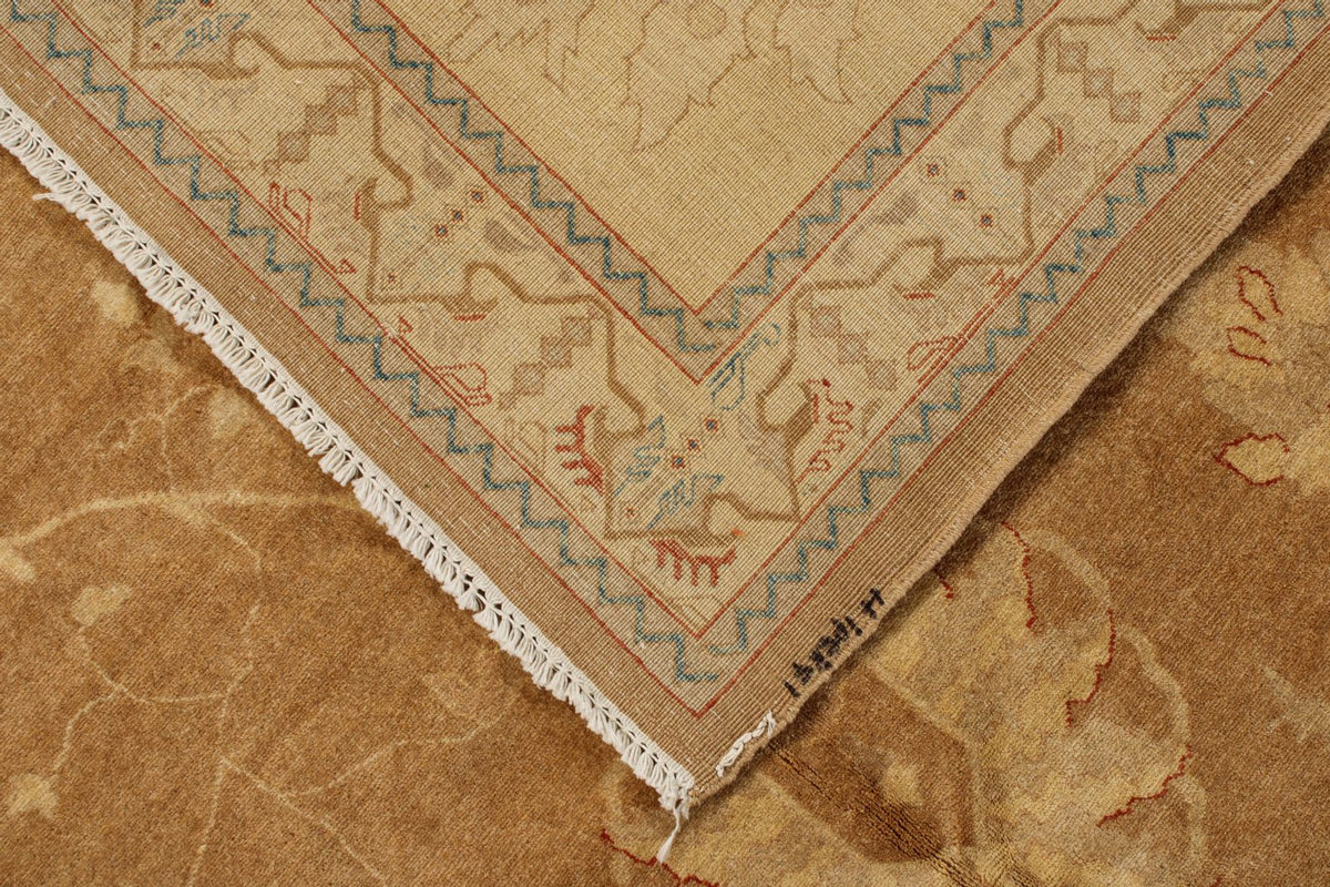 11x18 Brown and Ivory Turkish Traditional Rug