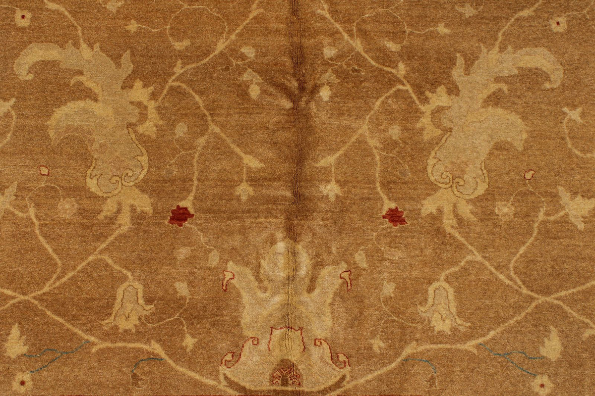 11x18 Brown and Ivory Turkish Traditional Rug