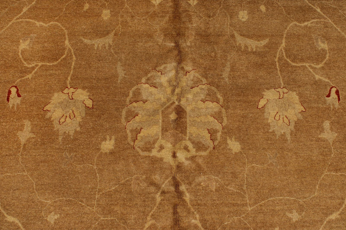 11x18 Brown and Ivory Turkish Traditional Rug
