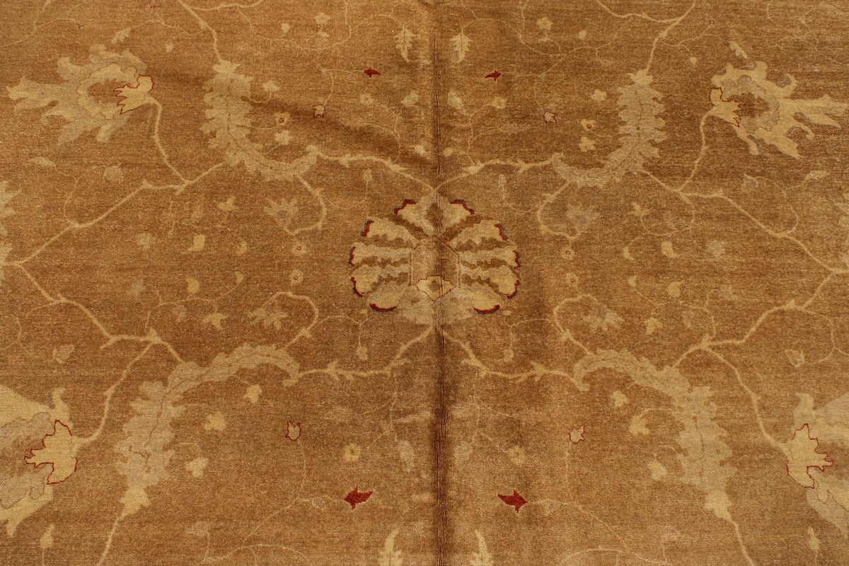 11x18 Brown and Ivory Turkish Traditional Rug