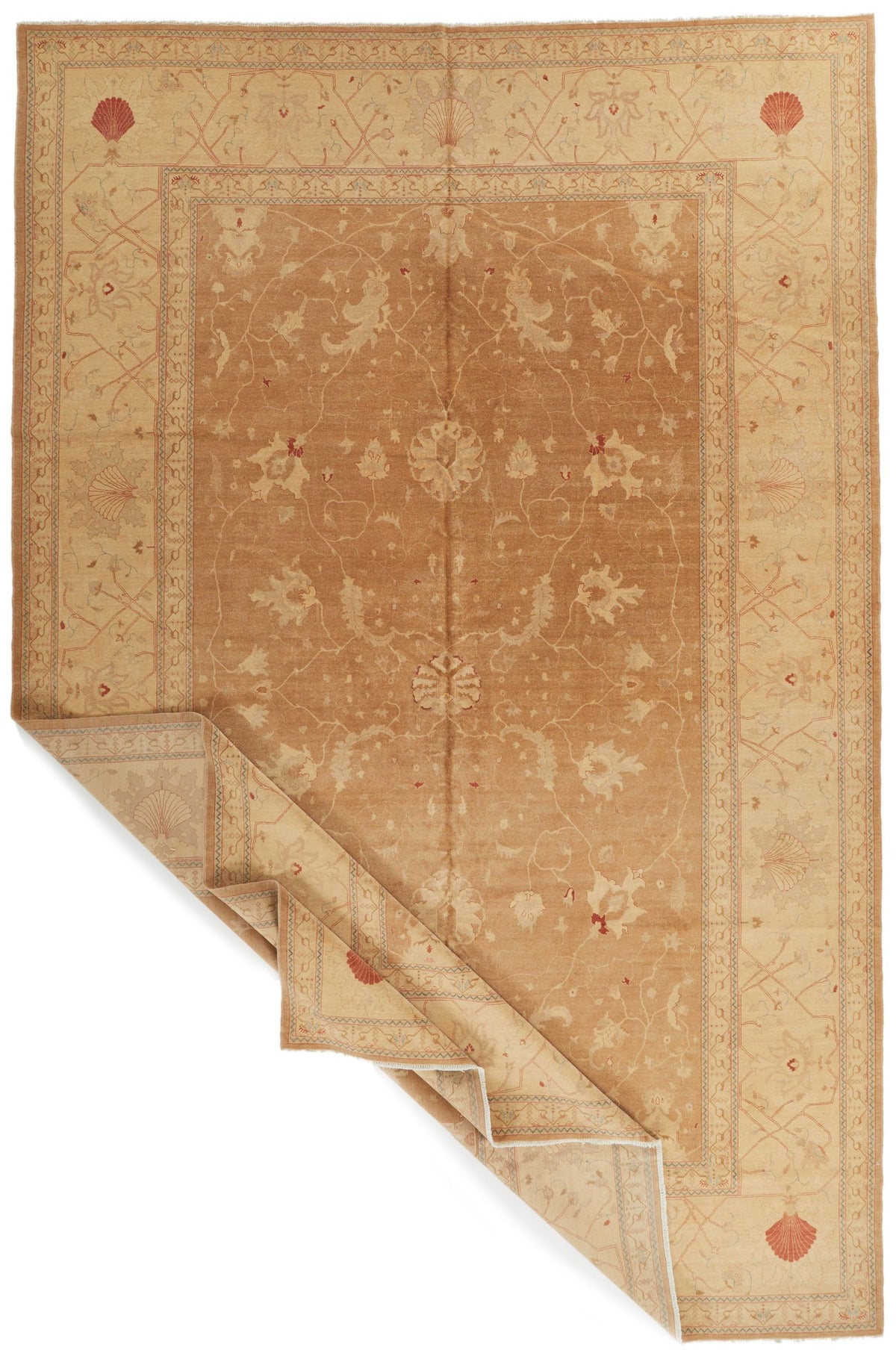 11x18 Brown and Ivory Turkish Traditional Rug