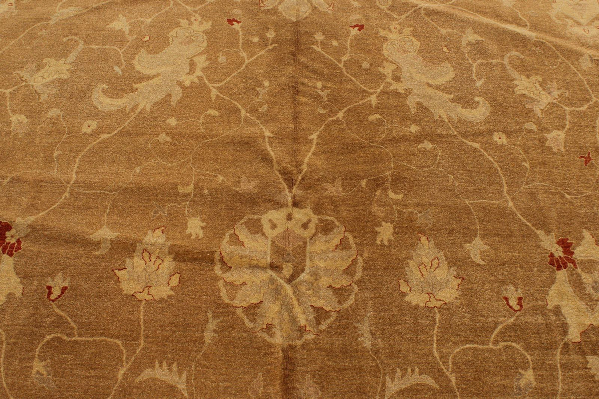 11x18 Brown and Ivory Turkish Traditional Rug