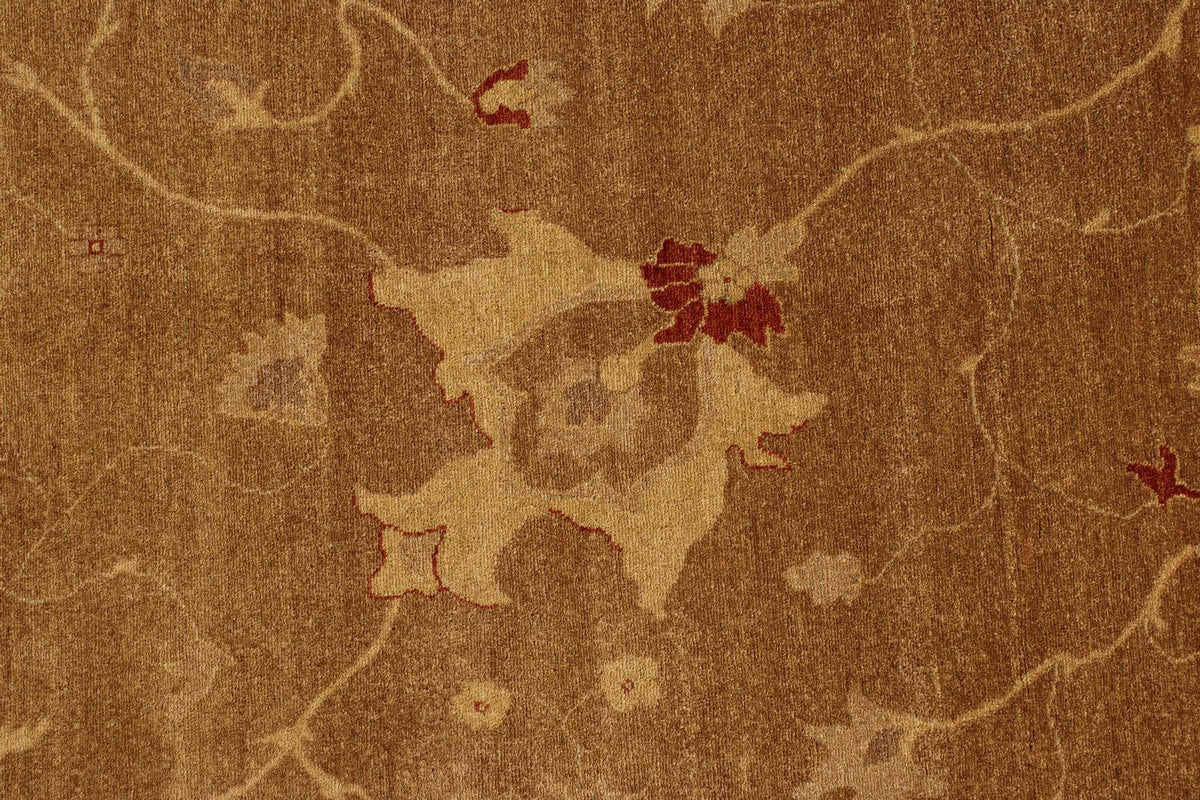 11x18 Brown and Ivory Turkish Traditional Rug