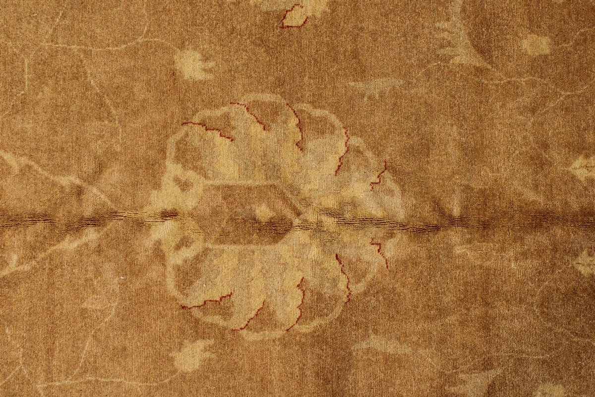 11x18 Brown and Ivory Turkish Traditional Rug