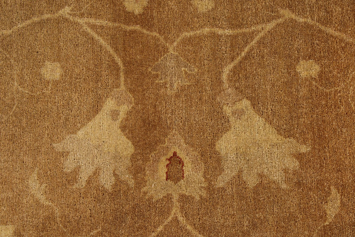 11x18 Brown and Ivory Turkish Traditional Rug