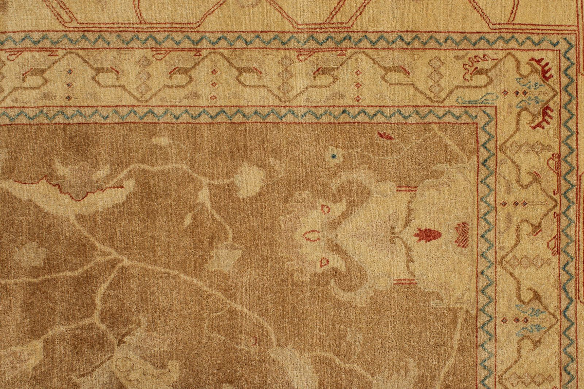 11x18 Brown and Ivory Turkish Traditional Rug