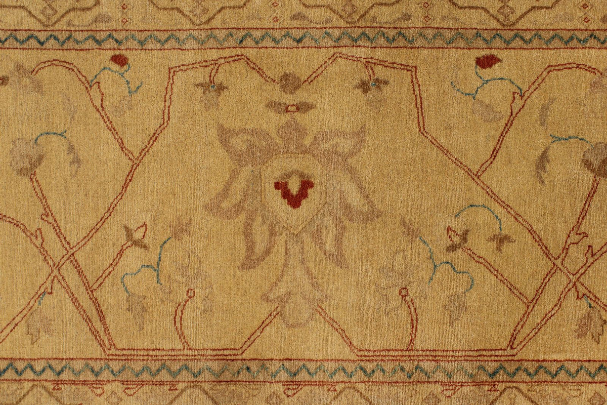 11x18 Brown and Ivory Turkish Traditional Rug