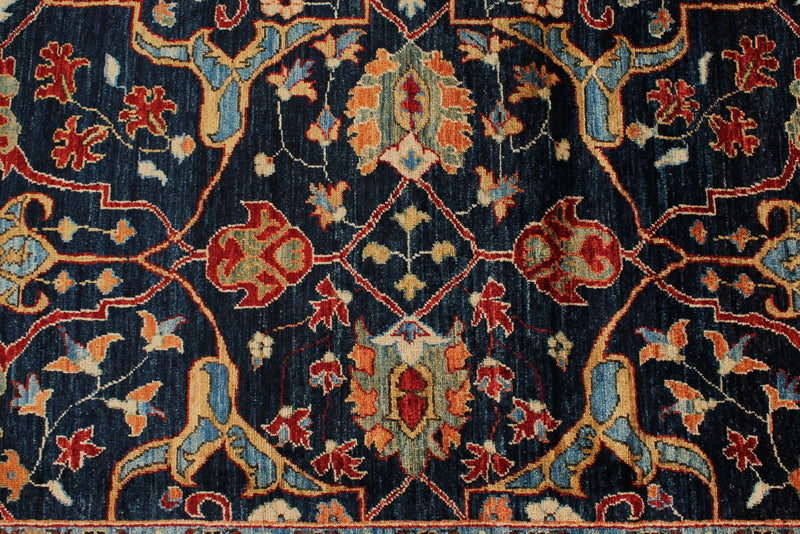 9x12 Navy and Red Anatolian Traditional Rug