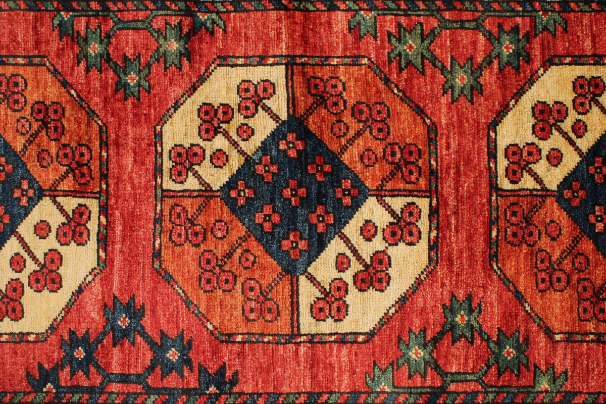 3x10 Red and Ivory Turkish Tribal Runner