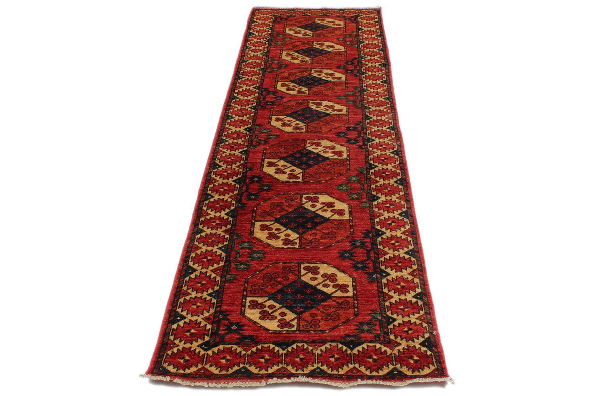 3x10 Red and Ivory Turkish Tribal Runner