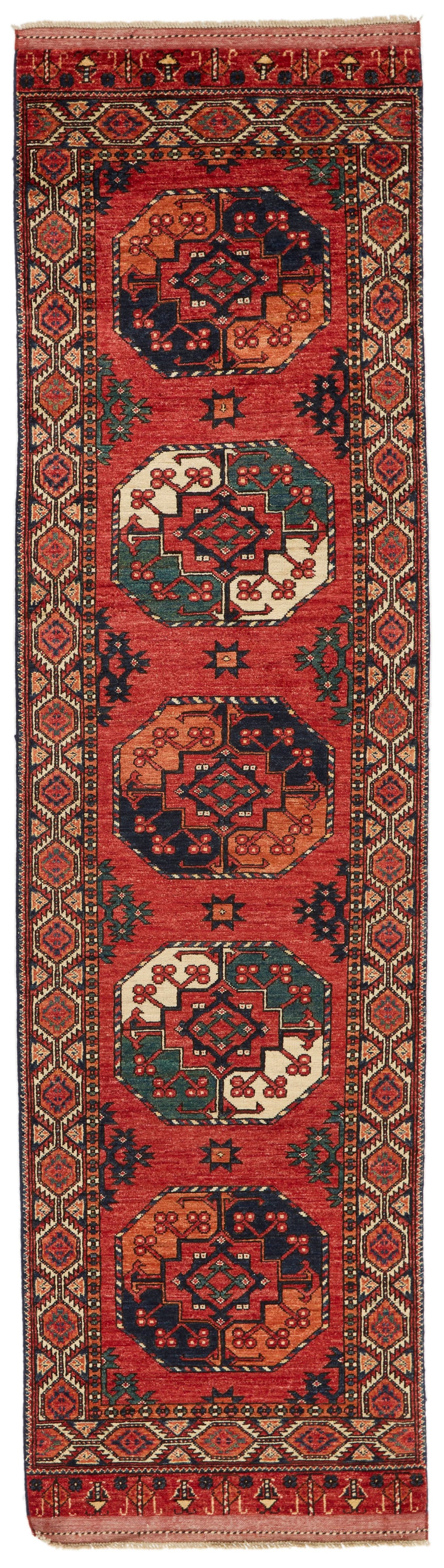 3x10 Red and Rust Turkish Tribal Runner
