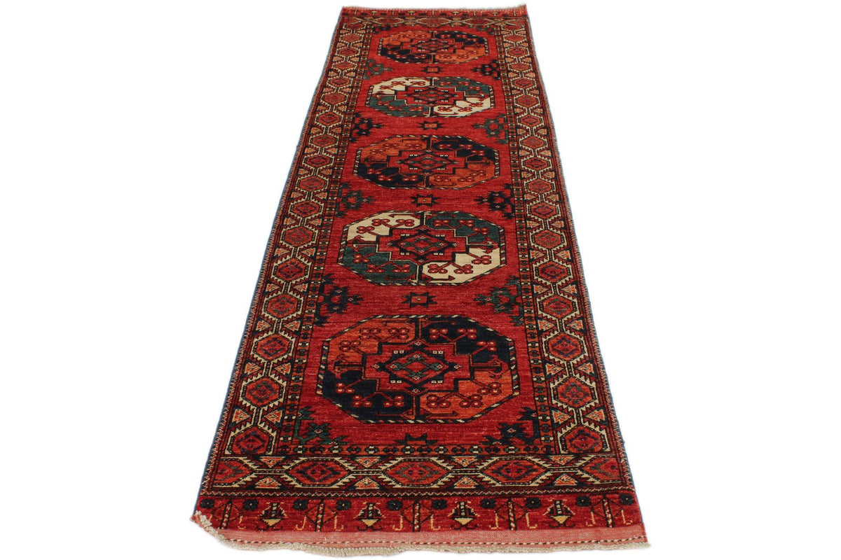 3x10 Red and Rust Turkish Tribal Runner