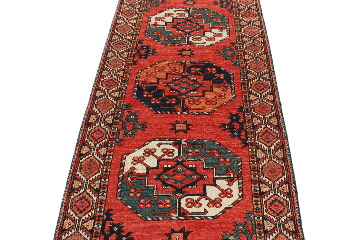 3x10 Red and Rust Turkish Tribal Runner
