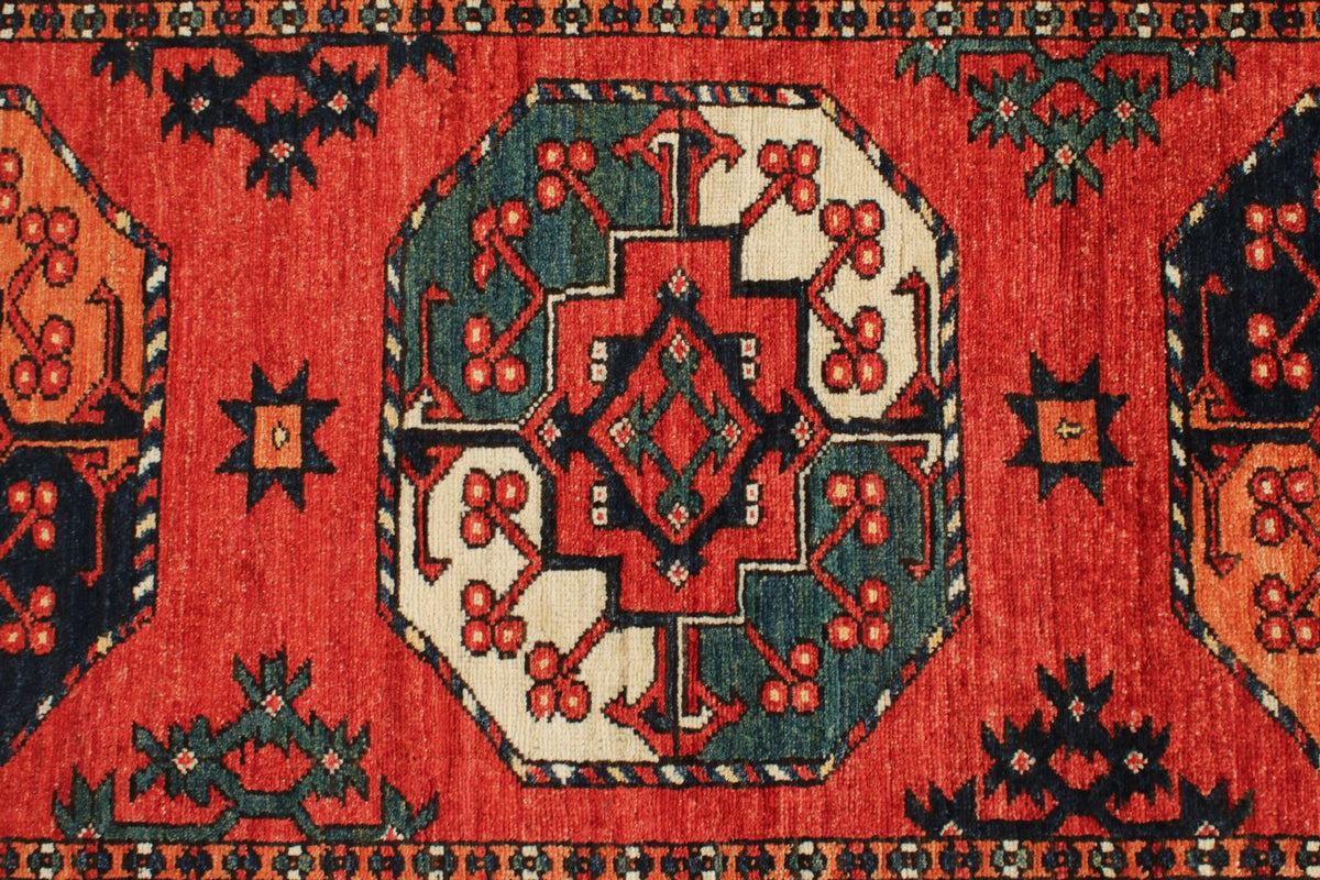3x10 Red and Rust Turkish Tribal Runner