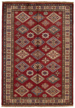 4x6 Red and Ivory Kazak Tribal Rug