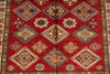 4x6 Red and Ivory Kazak Tribal Rug