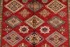 4x6 Red and Ivory Kazak Tribal Rug